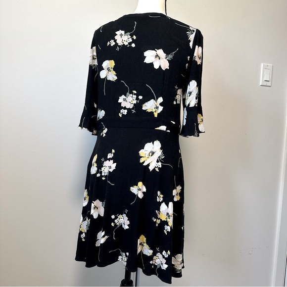 FREE PEOPLE Black All Yours Floral A-Line Mini Dress - Size:8 - Picture 4 of 12